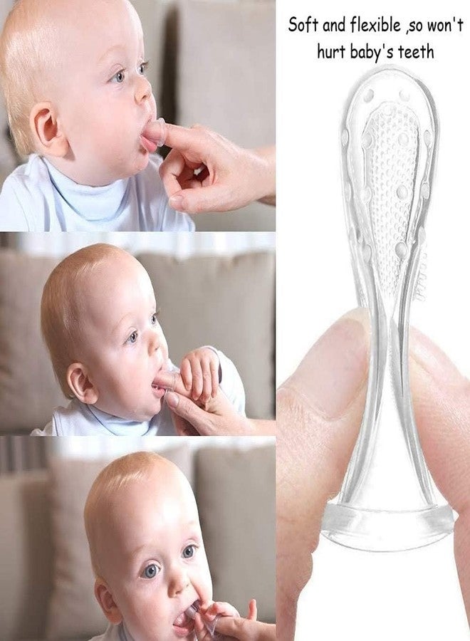 ROFORUF Baby Silicone Finger Toothbrush with Tongue Cleaner & Storage Case | BPA-Free Soft Brush for Newborn Oral Care, Gum Massage & Teething Relief | Safe Finger Toothbrush for Infants & Toddlers (Multicolor, Pack of 1) - Image 4